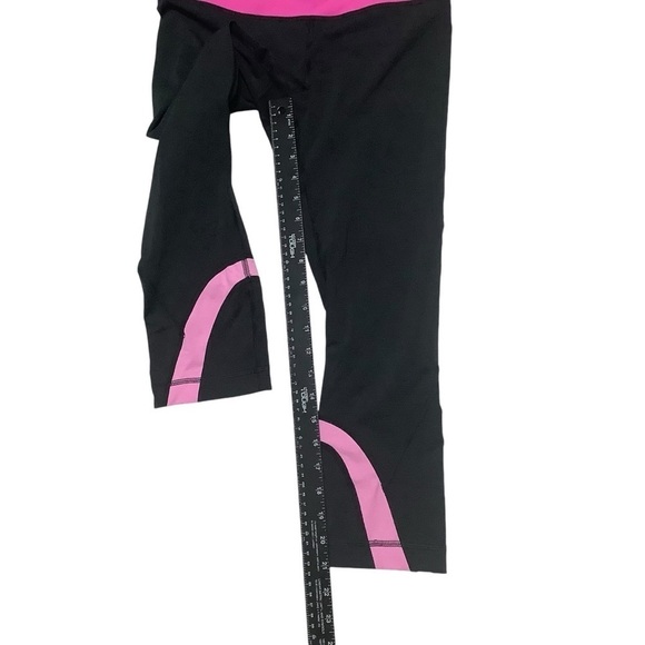 Lululemon Run: Inspire Crop II Sz 6 Black/White/Paris Pink - Picture 7 of 12